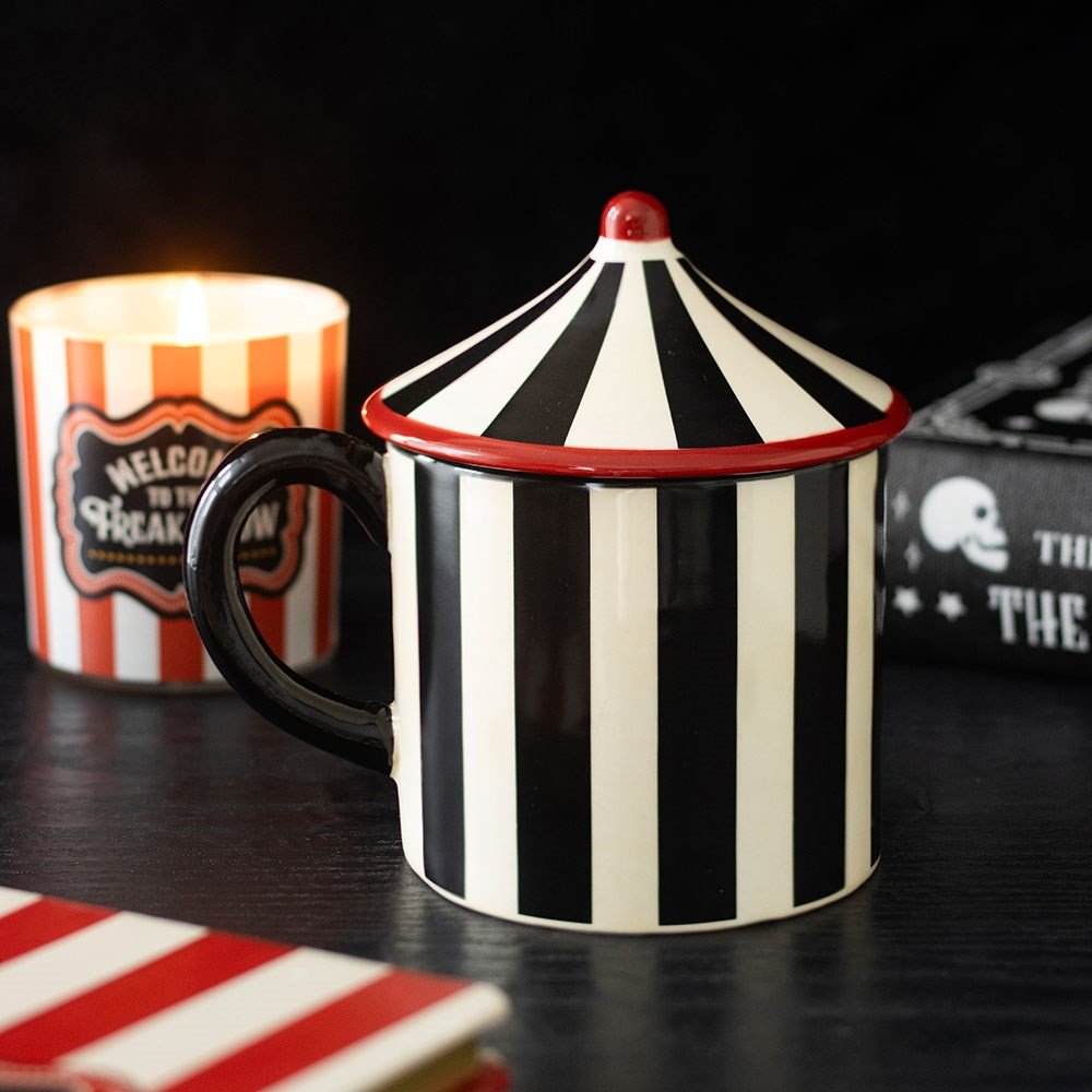 Something Different - Black Striped Circus Tent Tasse - Schwarz/Weiß